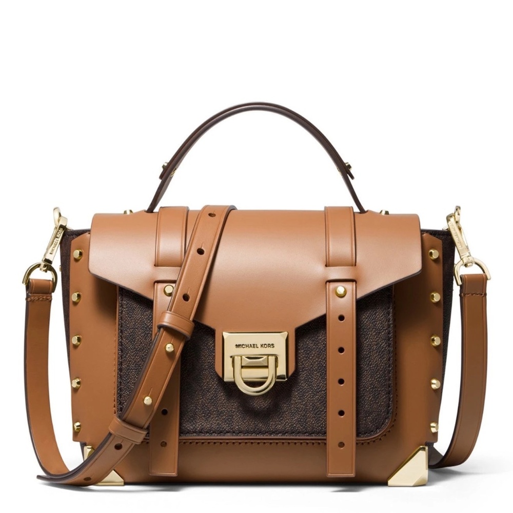 MICHAEL Michael Kors Brown & Acorn Manhattan Large Satchel